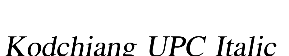 Kodchiang UPC Italic Font Download Free